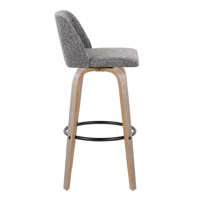 The Gray Barn Vallberga 30" FixedHeight Bar Stool with Light Grey Wood
